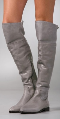 leather over the knee flat boots
